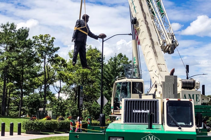 The Panthers' official explanation for removing their Richardson statue: They were "concerned there may be attempts to take it down."